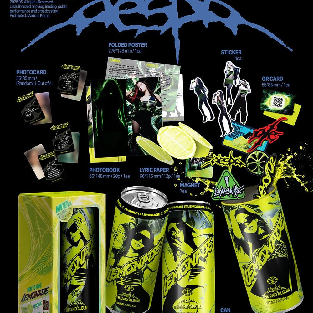 Korea Pop Store aespa - The 2nd Album [Lemonade] (Can Ver.) Kawaii Gifts 8804775469879