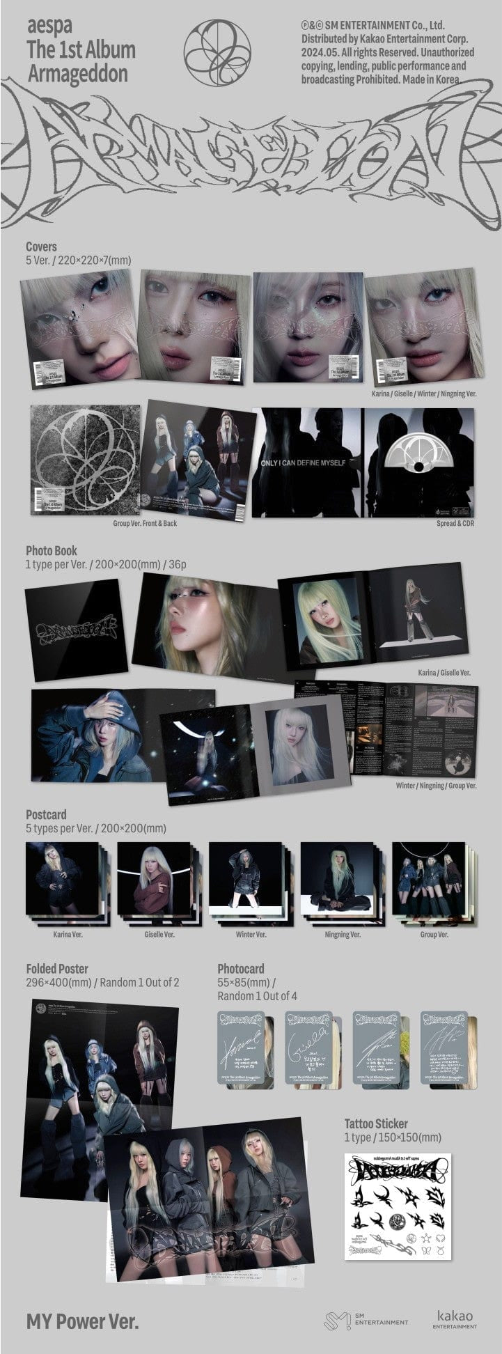 Korea Pop Store aespa - Vol.1 [Armageddon] (My Power Ver.) Kawaii Gifts 8804775369681