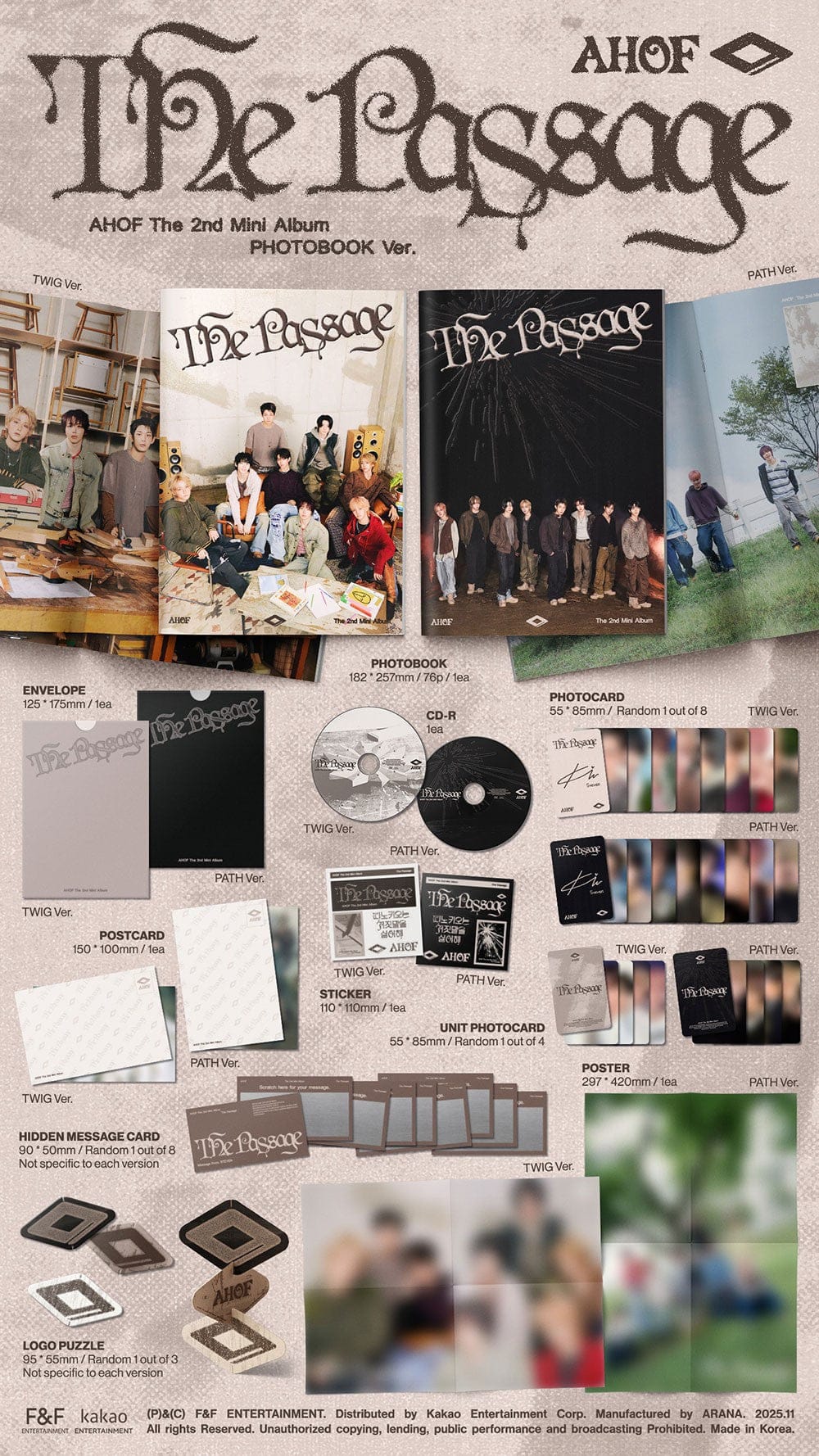 Korea Pop Store AHOF - 2nd Mini Album [The Passage] (Photobook Ver.) Kawaii Gifts