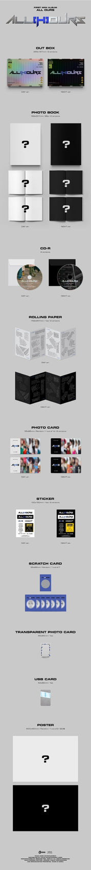 Korea Pop Store ALL(H)OURS - [ALL OURS] (1st Mini Album) Kawaii Gifts 8804775368288