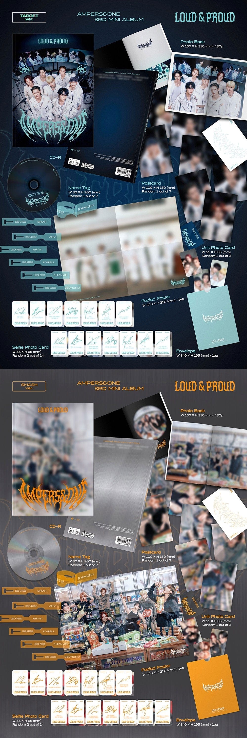 Korea Pop Store AMPERS&ONE - 3rd Mini Album [Loud & Proud] Kawaii Gifts