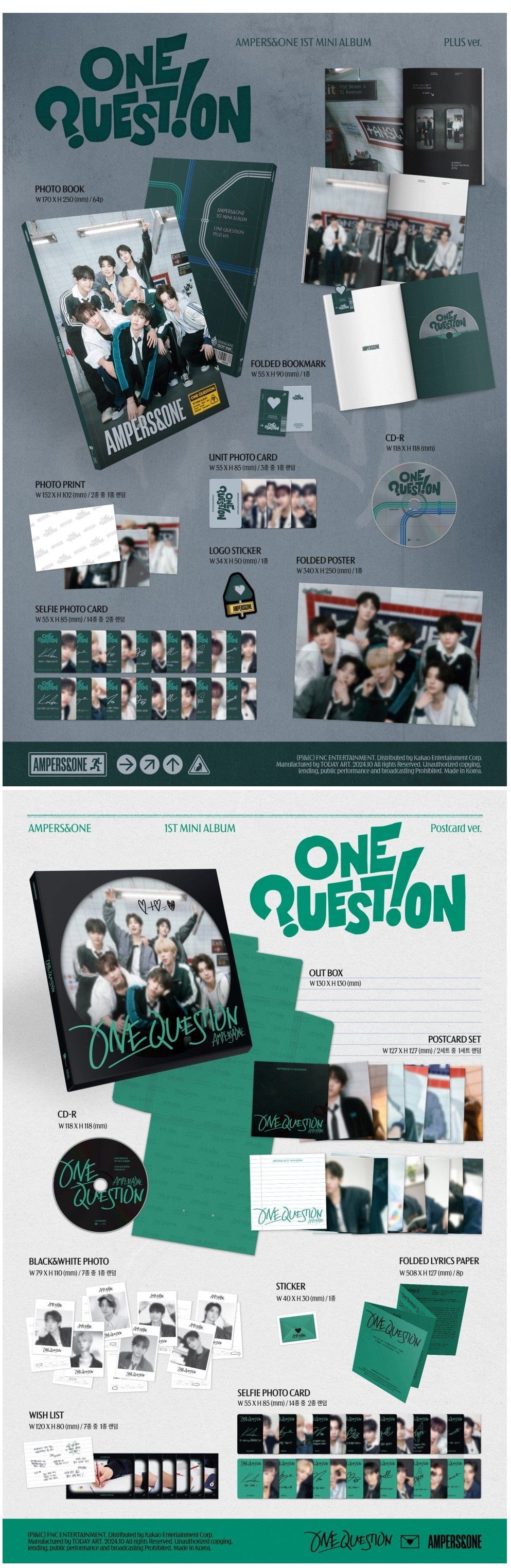 Korea Pop Store AMPERS&ONE - [One Question] (1st Mini Album) Kawaii Gifts
