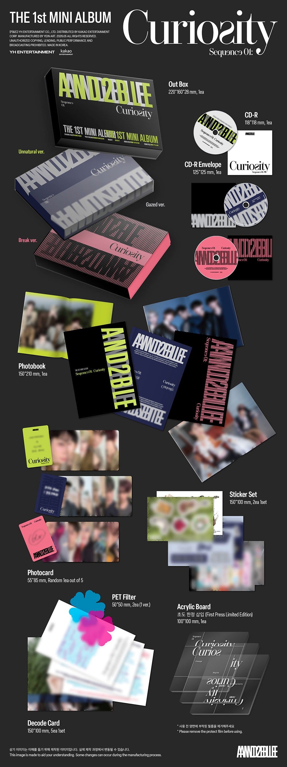 Korea Pop Store AND2BLE - 1st Mini Album [Sequence 01: Curiosity] Kawaii Gifts