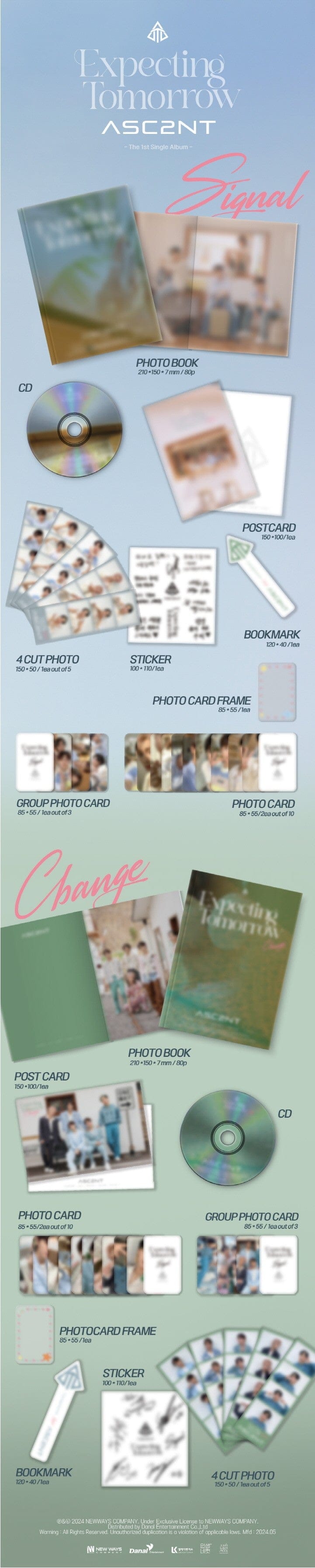 Korea Pop Store ASC2NT - [Expecting Tomorrow] (1st Single Album) Kawaii Gifts