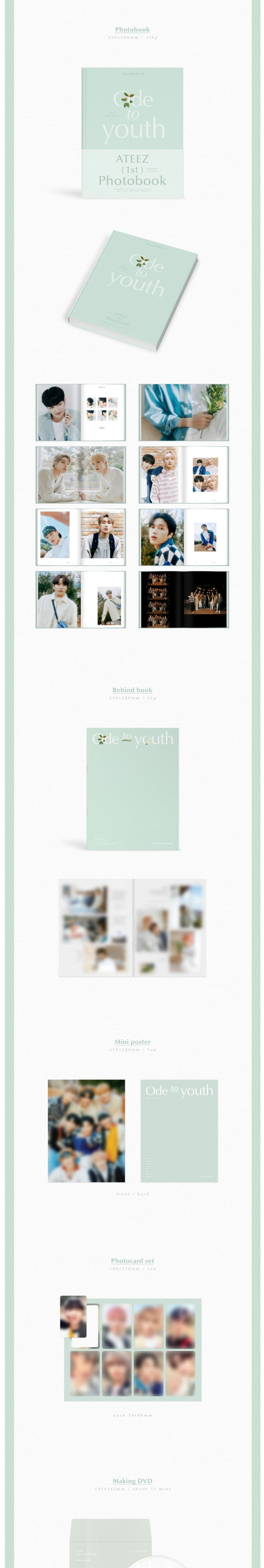 Korea Pop Store ATEEZ - 1st Photobook ; Ode to Youth Kawaii Gifts