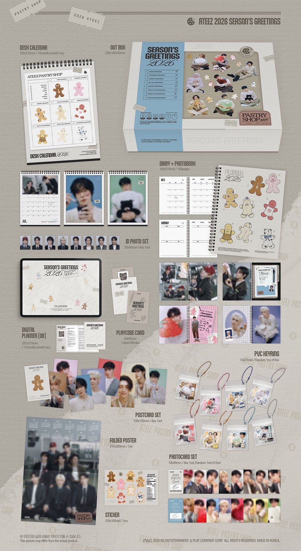 Korea Pop Store ATEEZ - 2026 SEASON'S GREETINGS Kawaii Gifts