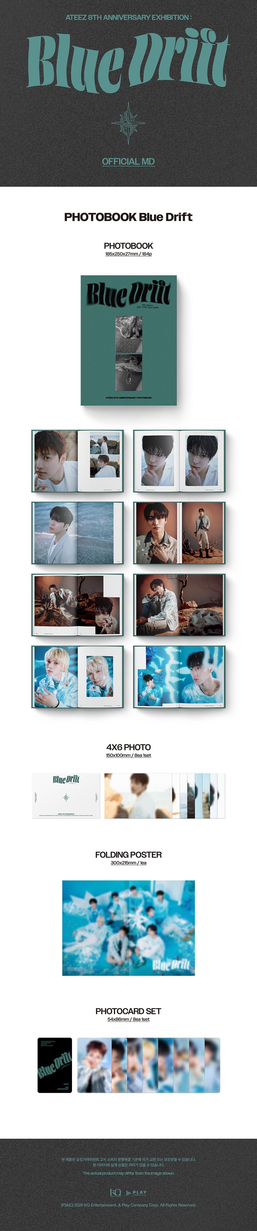 Korea Pop Store ATEEZ - 8th Anniversary Blue Drift Kawaii Gifts 8800339142561