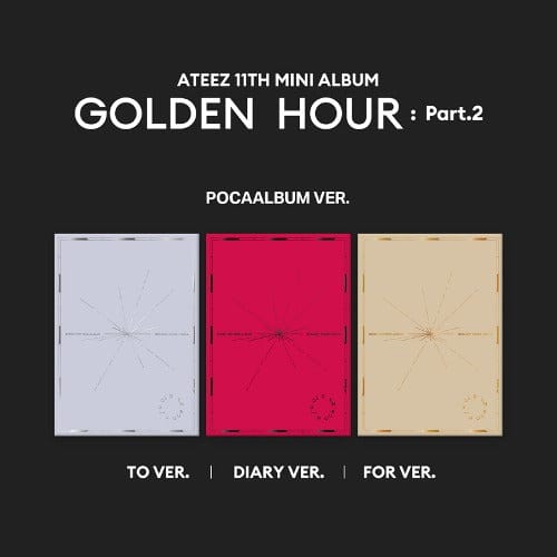 Korea Pop Store ATEEZ - [GOLDEN HOUR: Part.2] 11th Mini Album (Pocaalbum Ver.) Kawaii Gifts