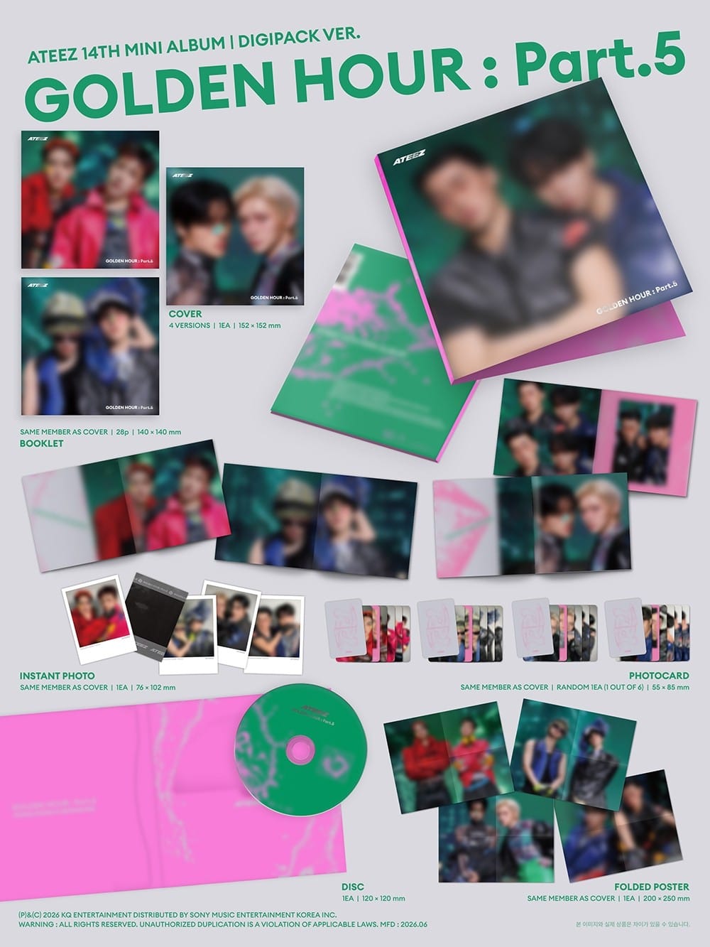 Korea Pop Store ATEEZ - Golden Hour: Part.5 (Unit Digipack Ver.) Kawaii Gifts