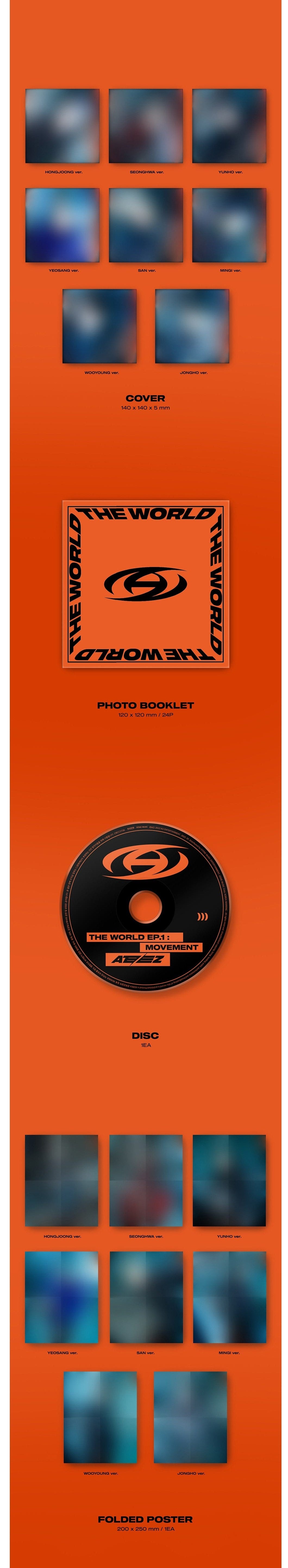 Korea Pop Store [ATEEZ] - [The World EP.1 : Movement] Digipack Ver. Kawaii Gifts 8809704424387