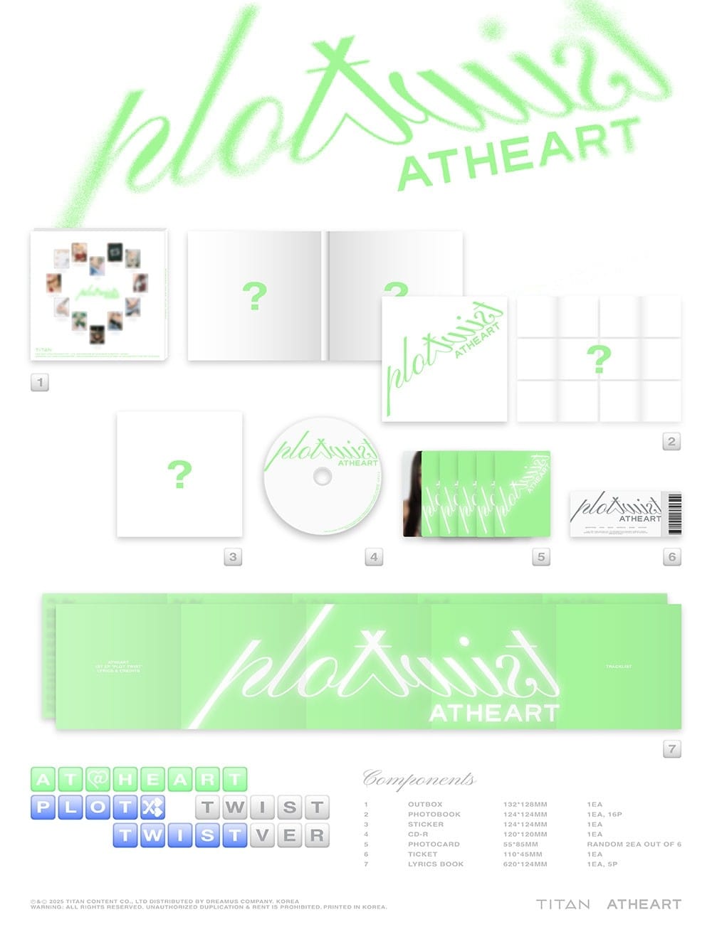Korea Pop Store ATHEART - 1st EP [Plot Twist] (Twist Ver.) Kawaii Gifts