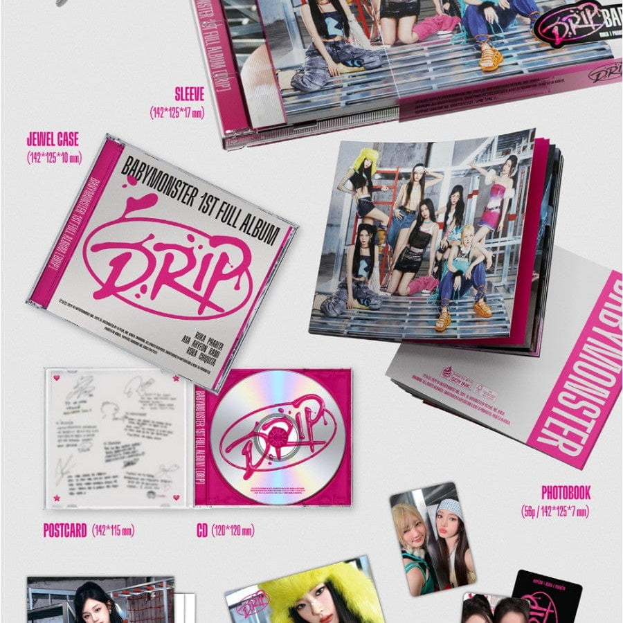 Korea Pop Store BABYMONSTER - 1st Full Album [Drip] Jewel Case Ver. Kawaii Gifts