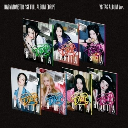 Korea Pop Store BABYMONSTER - 1st Full Album [Drip] YG Tag Albums Ver. Kawaii Gifts
