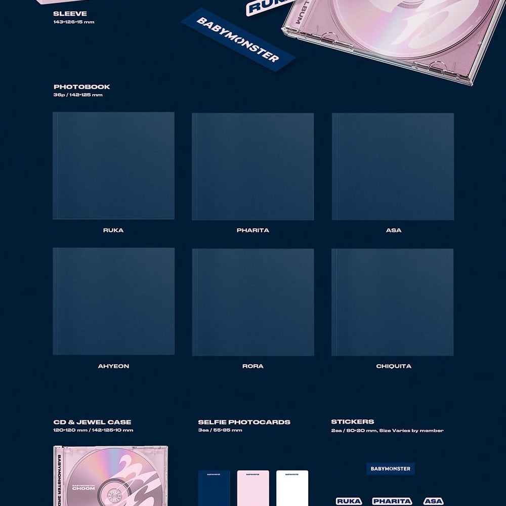 Korea Pop Store BABYMONSTER - 3rd Mini Album [Choom] Jewel Ver. Kawaii Gifts