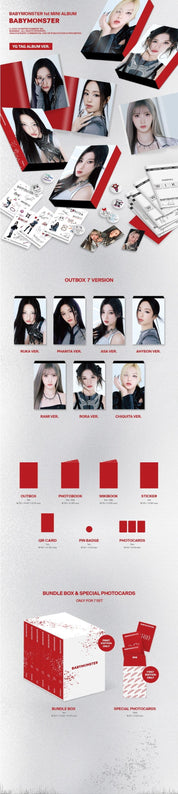 Korea Pop Store BABYMONSTER - [BABYMONS7ER] (1st Mini Album) YG Tag Albums Ver. Kawaii Gifts 8809985027147