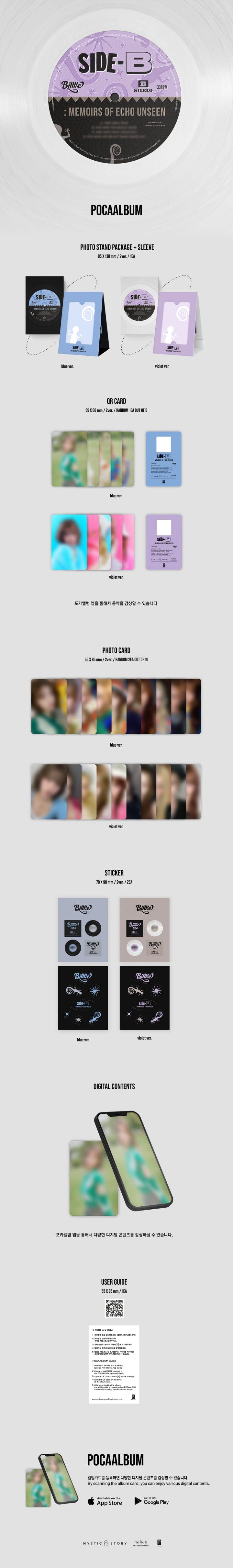 Korea Pop Store [Billlie] - [Side-B : Memoirs of Echo Unseen] (1st Single Album) (Poca Album) Kawaii Gifts 8804775367267