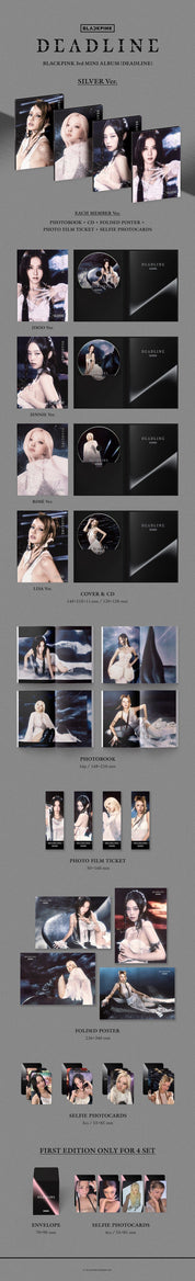 Korea Pop Store BLACKPINK - 3rd Mini Album [Deadline] Silver Ver. Kawaii Gifts