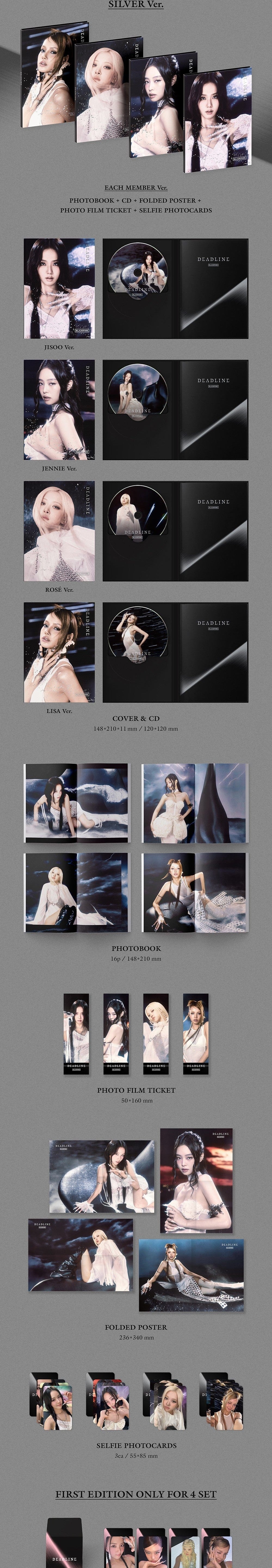 Korea Pop Store BLACKPINK - 3rd Mini Album [Deadline] Silver Ver. Kawaii Gifts