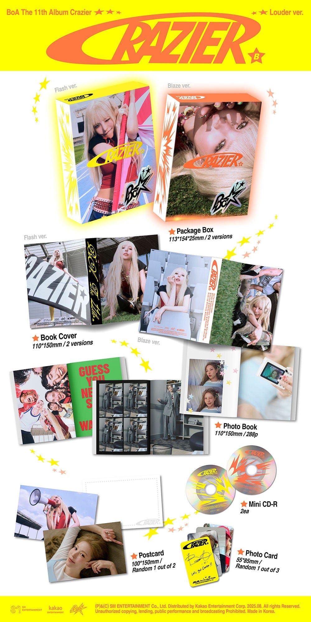 Korea Pop Store BOA - The 11th Album [Crazier] (Louder Ver.) Kawaii Gifts