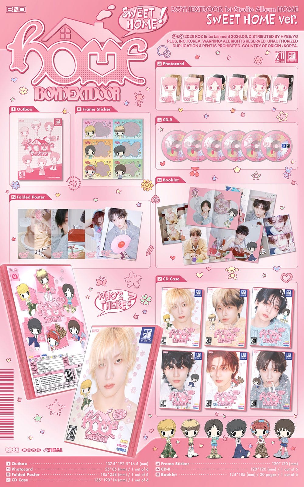 Korea Pop Store BOYNEXTDOOR - 1st Studio Album [Home] (Sweet Home Ver.) Kawaii Gifts