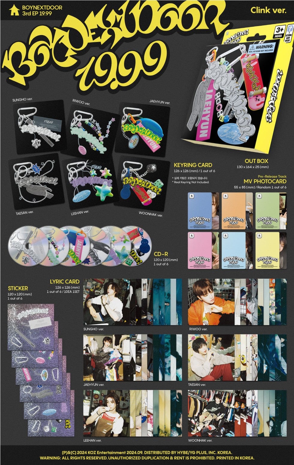 Korea Pop Store BOYNEXTDOOR - 3rd EP [19.99] (Clink Ver.) Kawaii Gifts 8800261890394