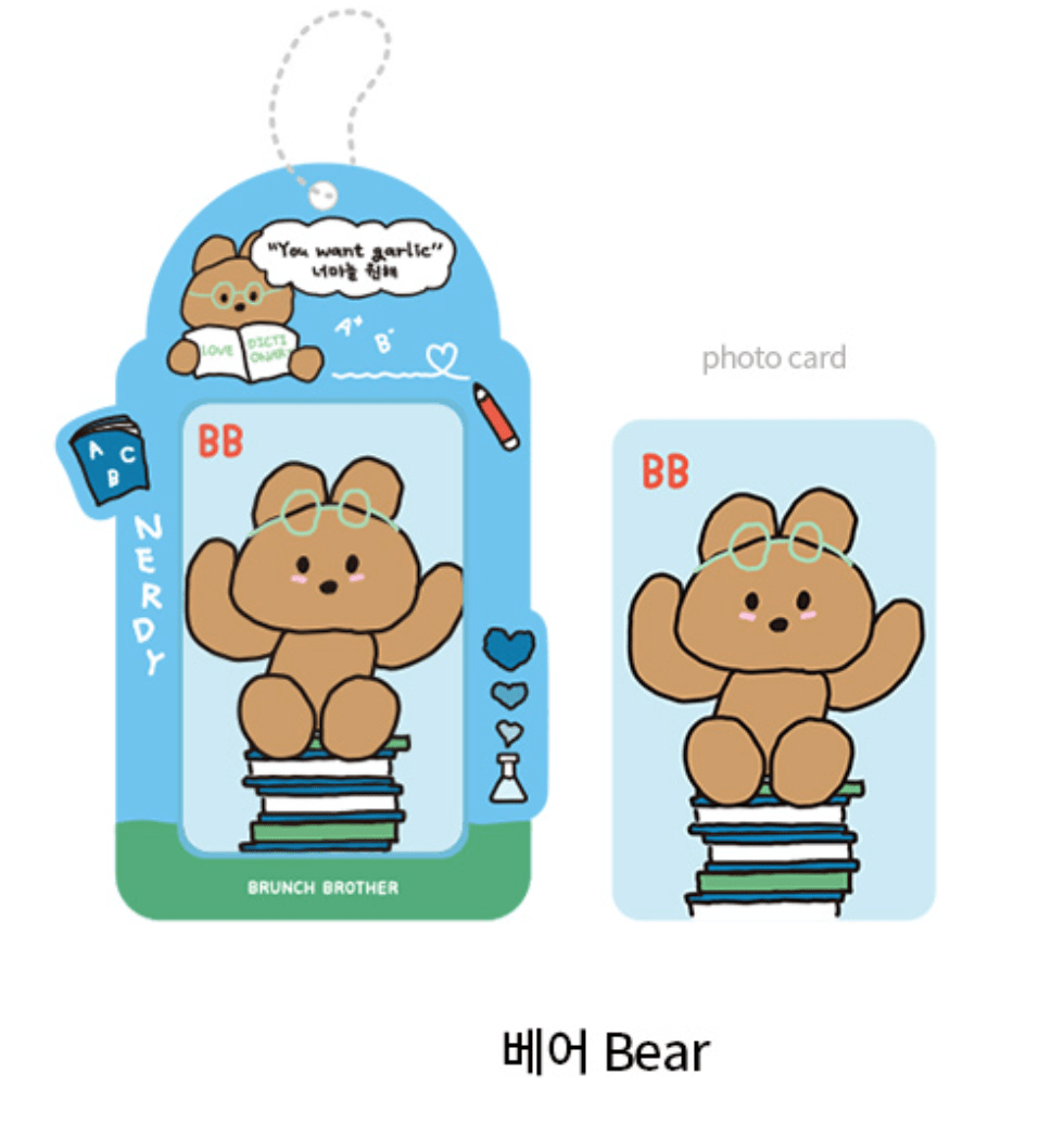 Korea Pop Store Brunch Brother Photo Card Holder Bear Kawaii Gifts 8809916206054