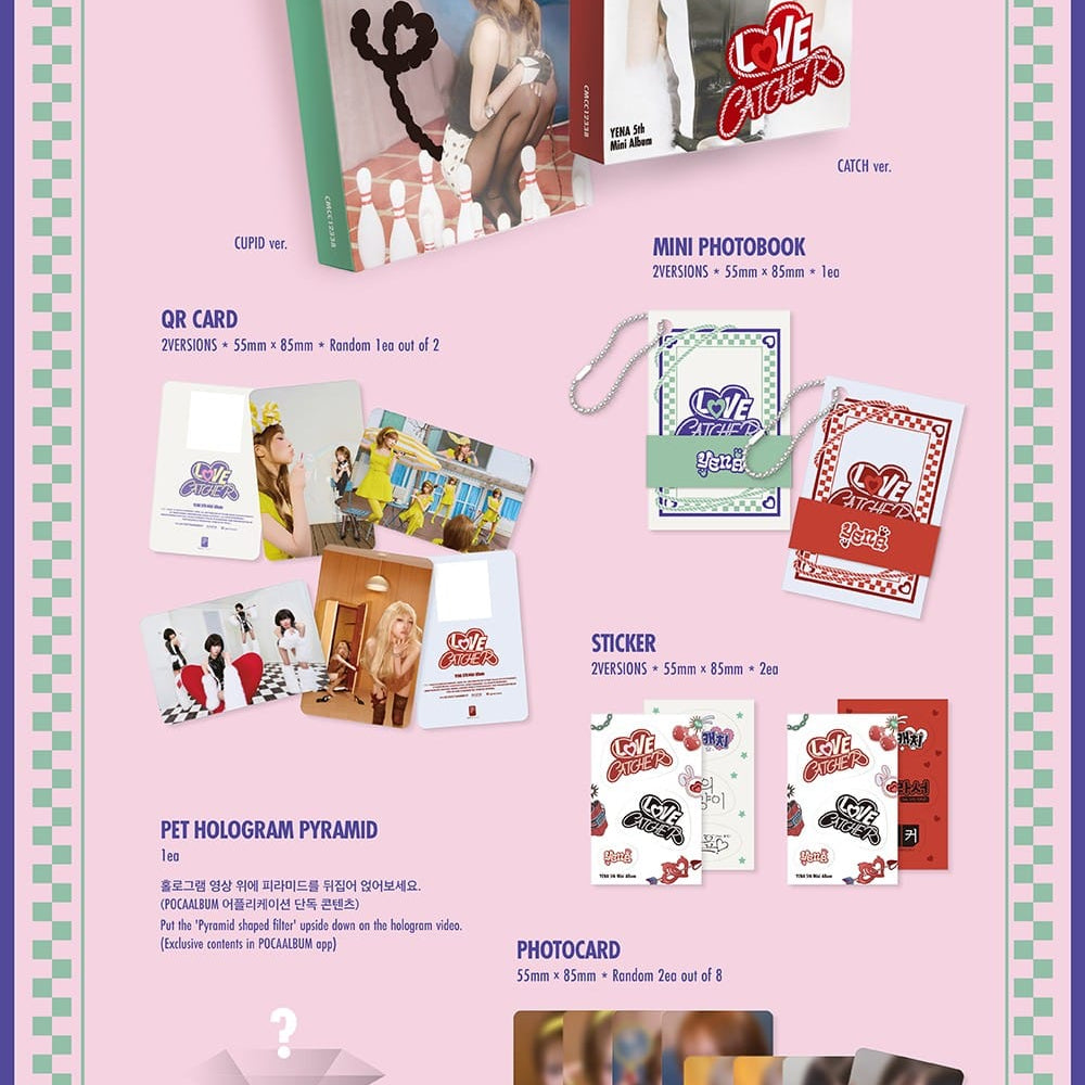 Korea Pop Store CHOI YENA - 5th Mini Album [Love Catcher] (Pocaalbum Ver.) Kawaii Gifts 8809704435031