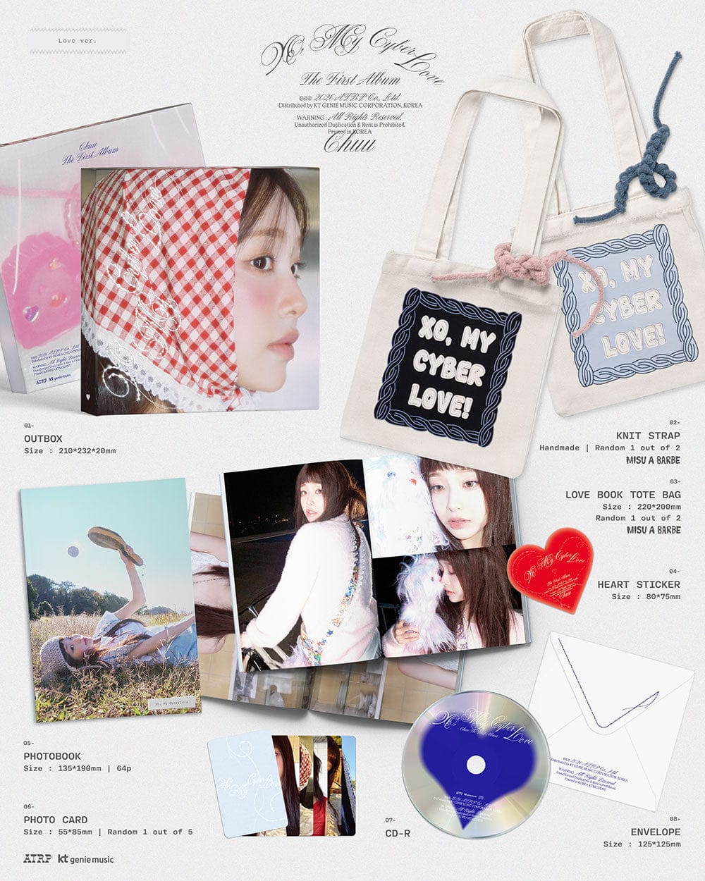 Korea Pop Store CHUU - The First Album [XO, My Cyberlove] Love Ver. Kawaii Gifts 8809314517066
