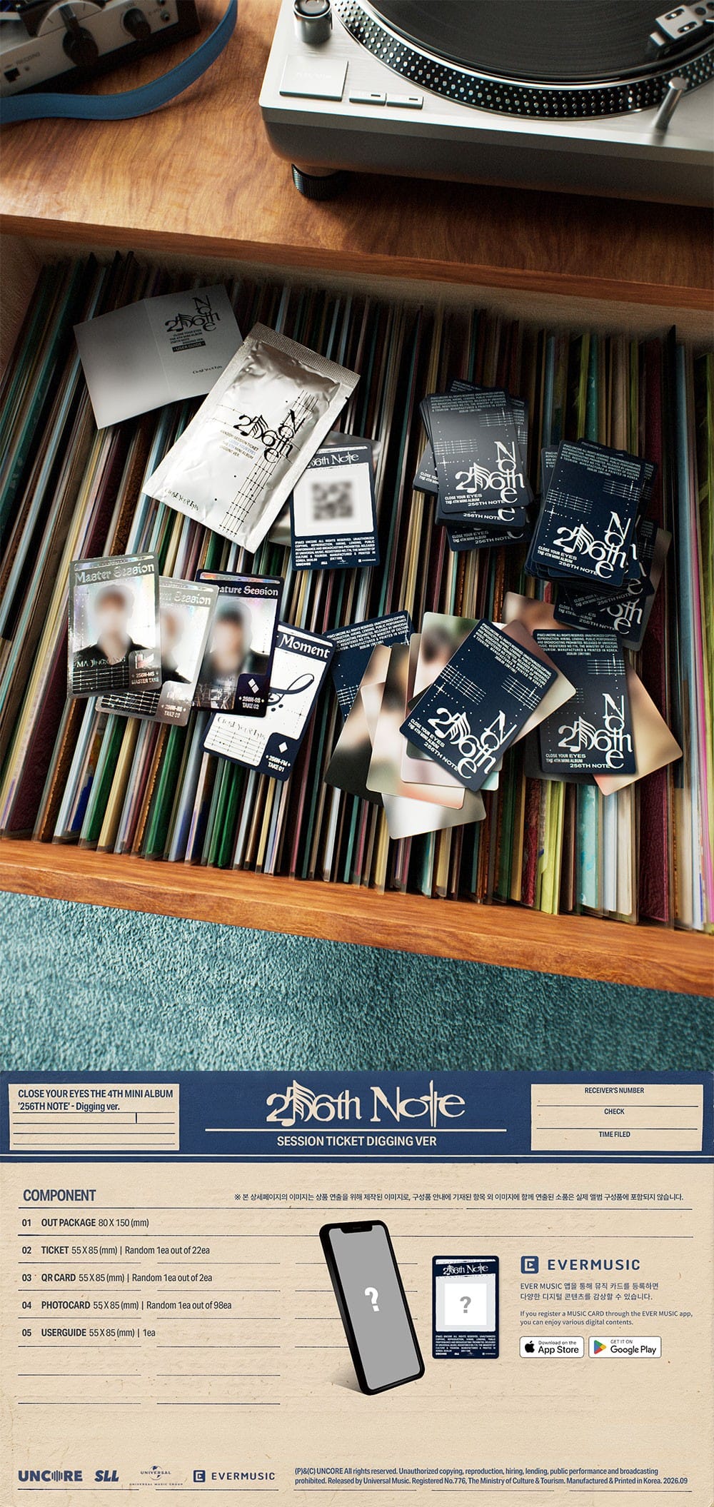 Korea Pop Store CLOSE YOUR EYES - The 4th Mini Album '256th Note' (Digging Ver.) Kawaii Gifts
