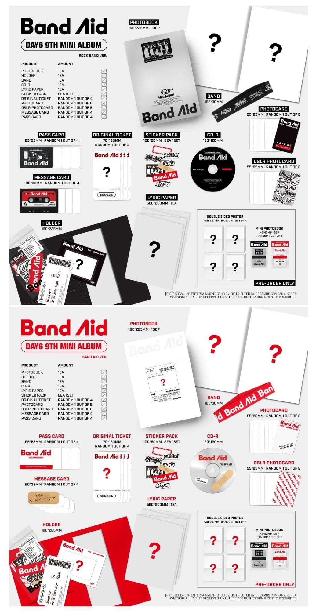 Korea Pop Store DAY6 - [Band Aid] [9th Mini Album] Kawaii Gifts