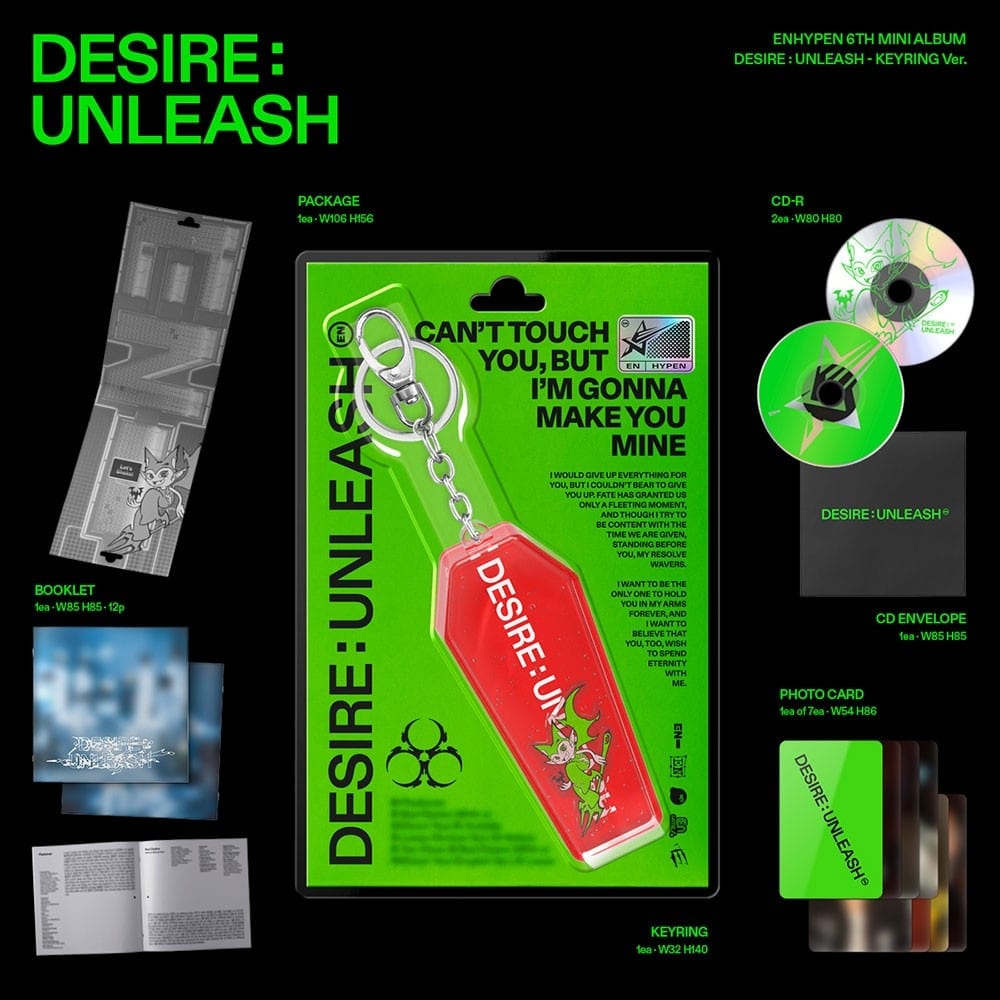 Korea Pop Store ENHYPEN - Desire : Unleash (Keyring Ver.) Kawaii Gifts 8809704432535