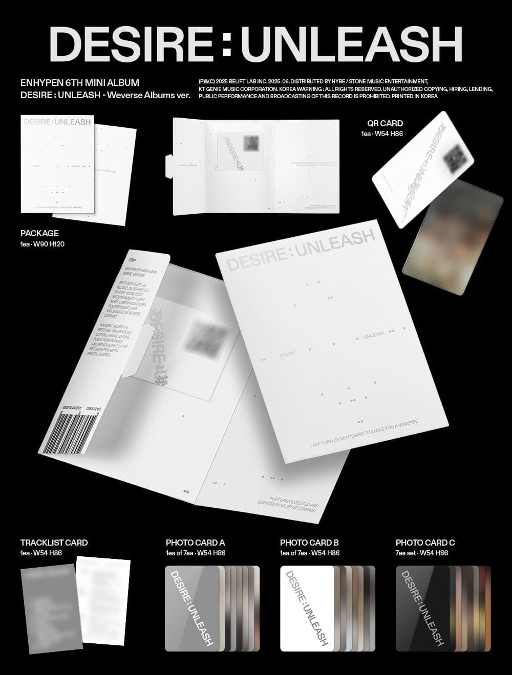 Korea Pop Store ENHYPEN - Desire : Unleash (Weverse Albums Ver.) Kawaii Gifts