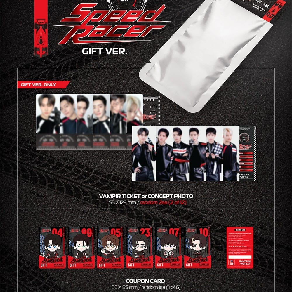 Korea Pop Store ENHYPEN - ENHYPEN World Coupon Code Collection (Speed Racer Gift Ver.) Kawaii Gifts