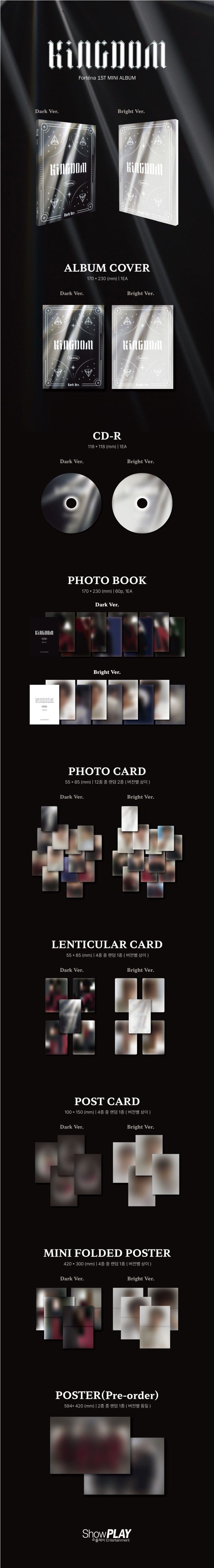 Korea Pop Store FORTENA - Kingdom (1st Mini Album) Kawaii Gifts
