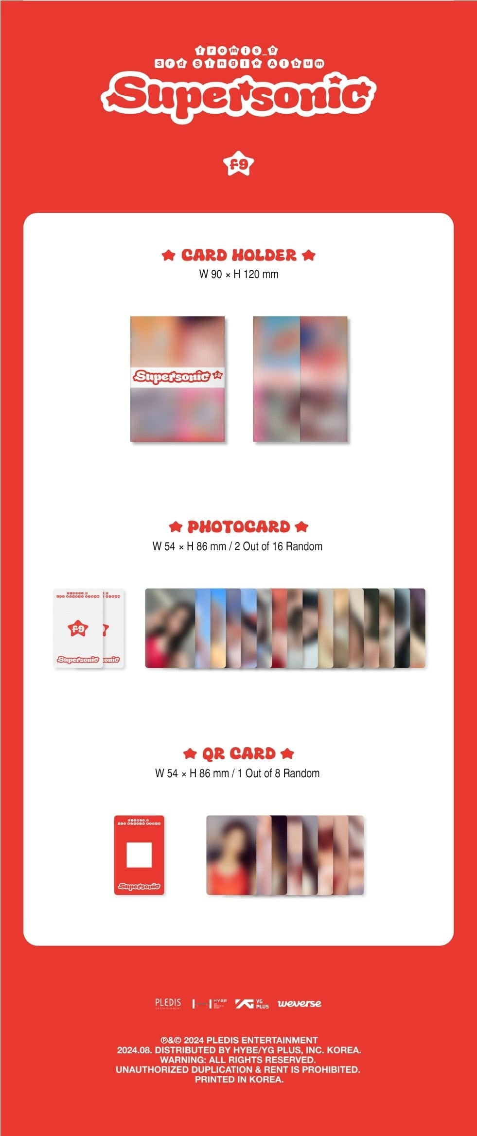 Korea Pop Store Fromis_9 - [Supersonic] (3rd Single Album) Weverse Albums Ver. Kawaii Gifts 8800261890653