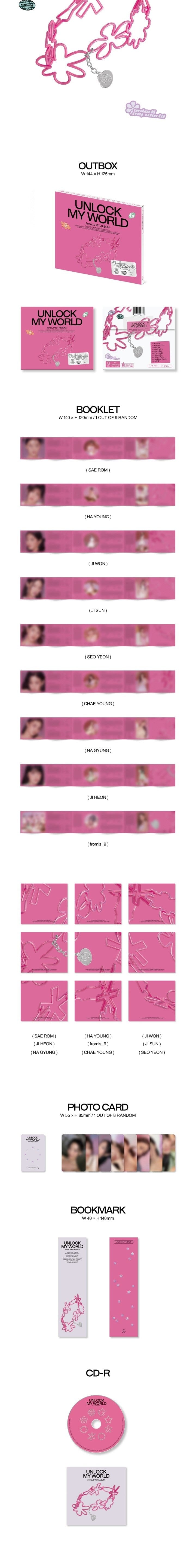 Korea Pop Store Fromis_9 - Unlock My World (1st Album) [Compact Ver.] Kawaii Gifts 8809903923827