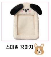 Korea Pop Store [GOODS] FUR PHOTO CARD HOLDER KEYRING Smiling Dog Kawaii Gifts