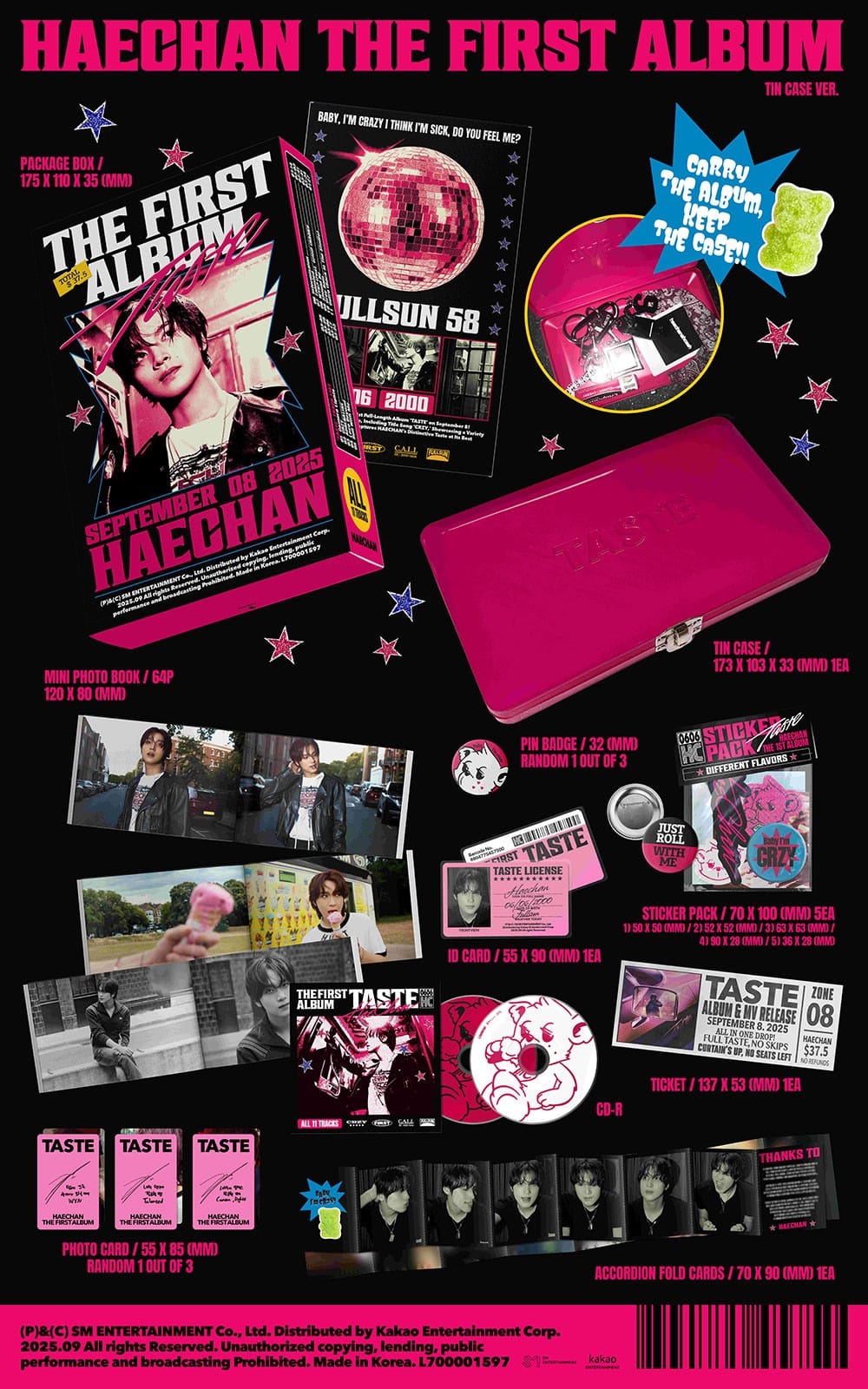 Korea Pop Store HAECHAN - 1st Album [Taste] (Tin Case Ver.) Kawaii Gifts