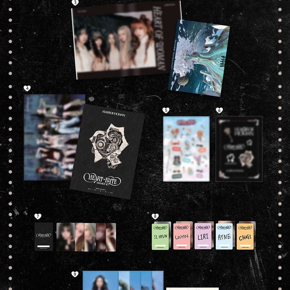 Korea Pop Store HEART OF WOMAN - The 1st Album [Heart Byte: Legacy] Golden Era Ver. Kawaii Gifts