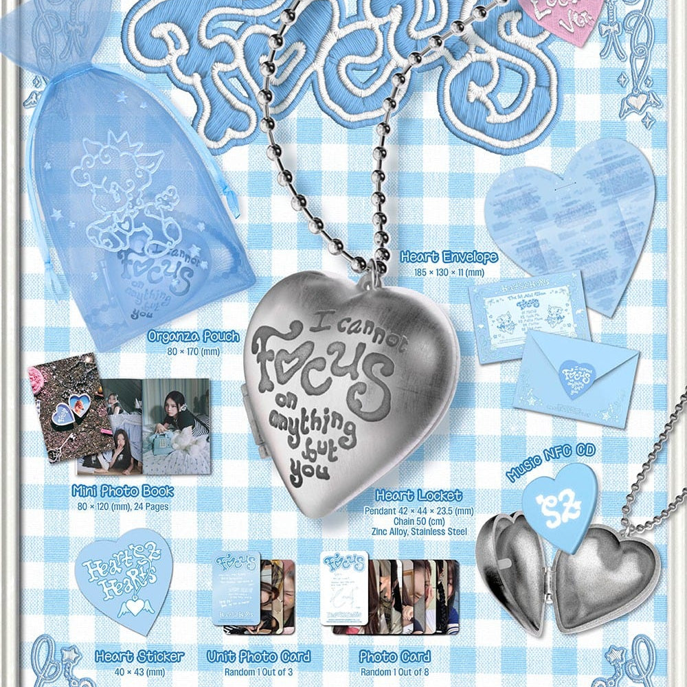 Korea Pop Store HEARTS2HEARTS - 1st Mini Album [Focus] (Heart Locket Ver.) Kawaii Gifts