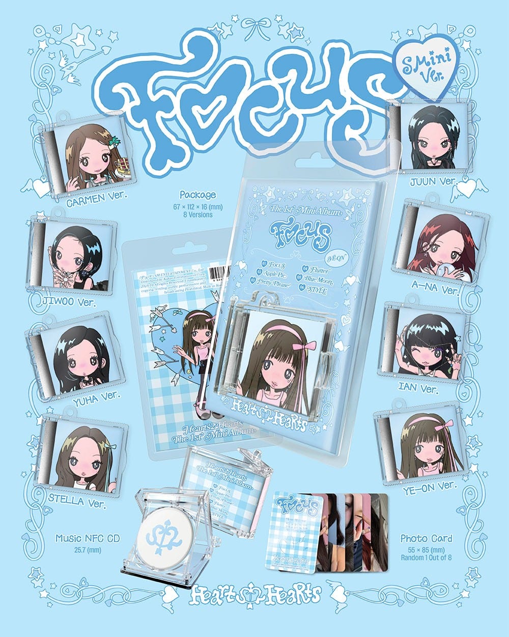 Korea Pop Store HEARTS2HEARTS - 1st Mini Album [Focus] (SMini Ver.) Kawaii Gifts