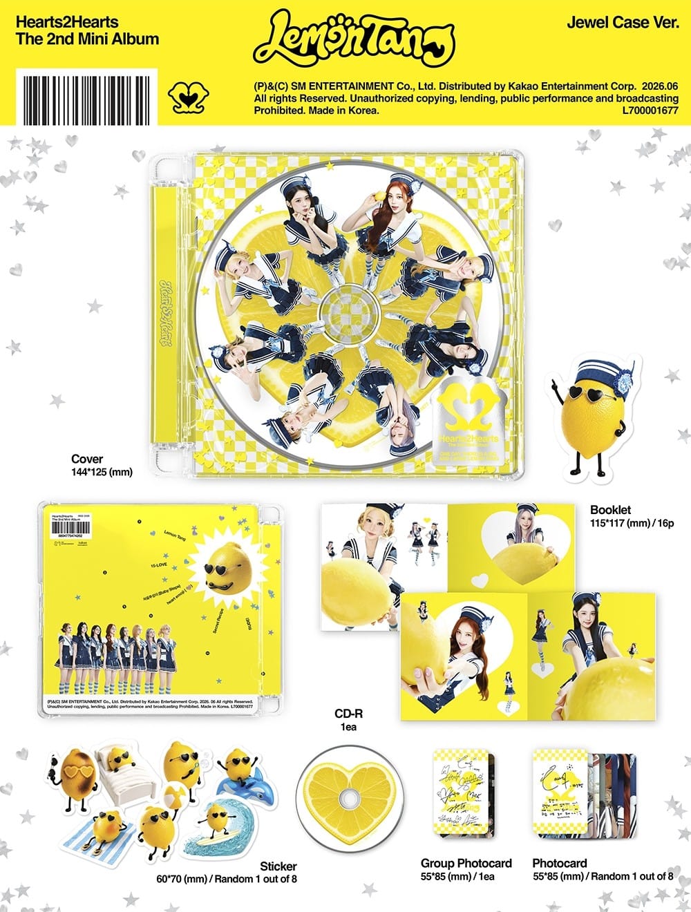 Korea Pop Store HEARTS2HEARTS - 2nd Mini Album [Lemon Tang] (Jewel Case Ver.) Kawaii Gifts