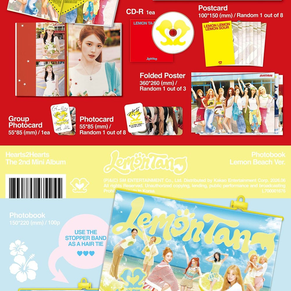 Korea Pop Store HEARTS2HEARTS - 2nd Mini Album [Lemon Tang] (Photobook Ver.) Kawaii Gifts