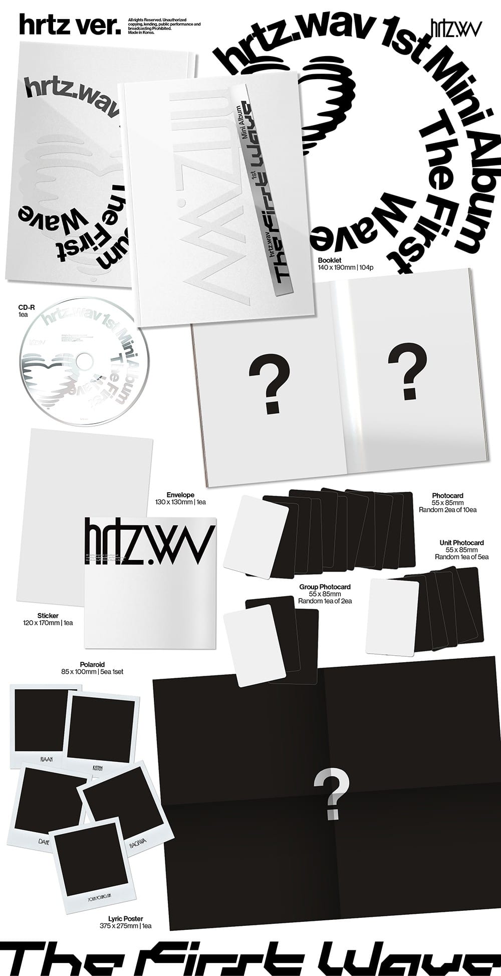 Korea Pop Store HRTZ.WAV - 1st Mini Album [The First Wave] (HRTZ Ver.) Kawaii Gifts