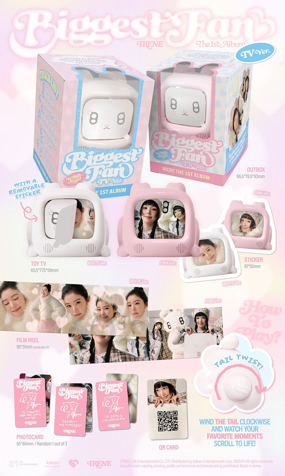 Korea Pop Store IRENE - 1st Album [Biggest Fan] (TV Ver.) Smart Album Kawaii Gifts