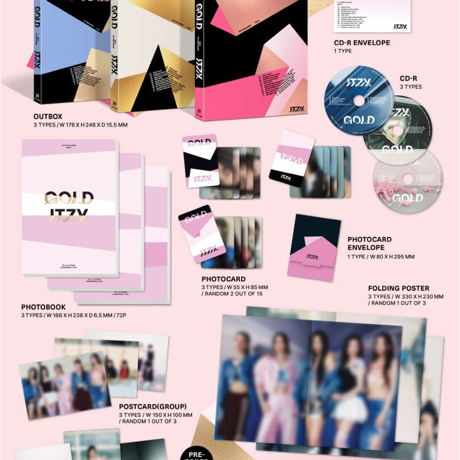 Korea Pop Store ITZY - Gold (Standard Ver.) Kawaii Gifts 8809954228308
