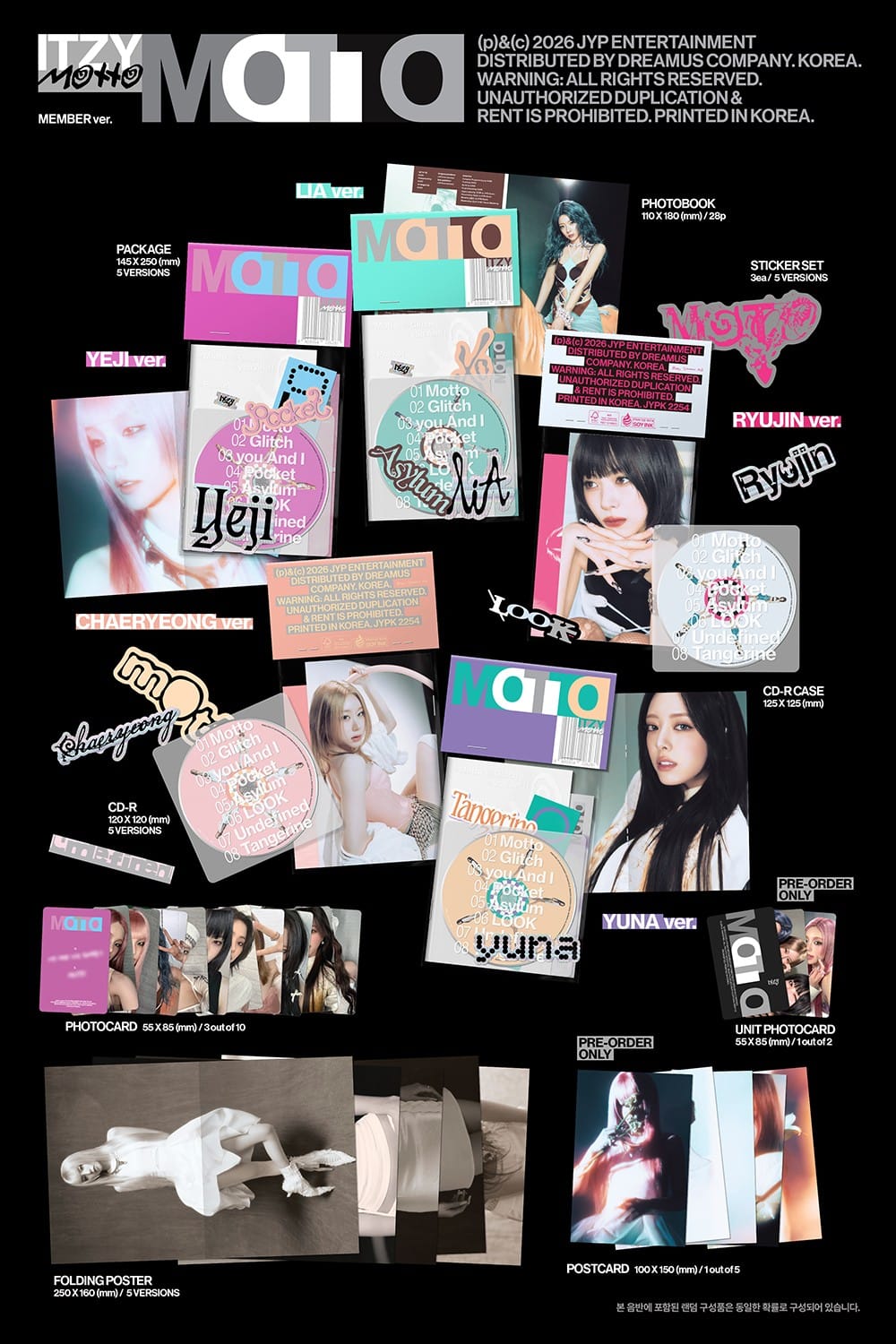 Korea Pop Store ITZY - Motto (Memeber Ver.) Kawaii Gifts