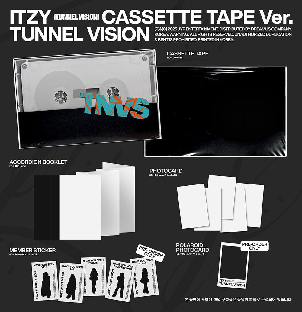 Korea Pop Store ITZY - [Tunnel Vision] (Cassette Tape Ver.) Kawaii Gifts