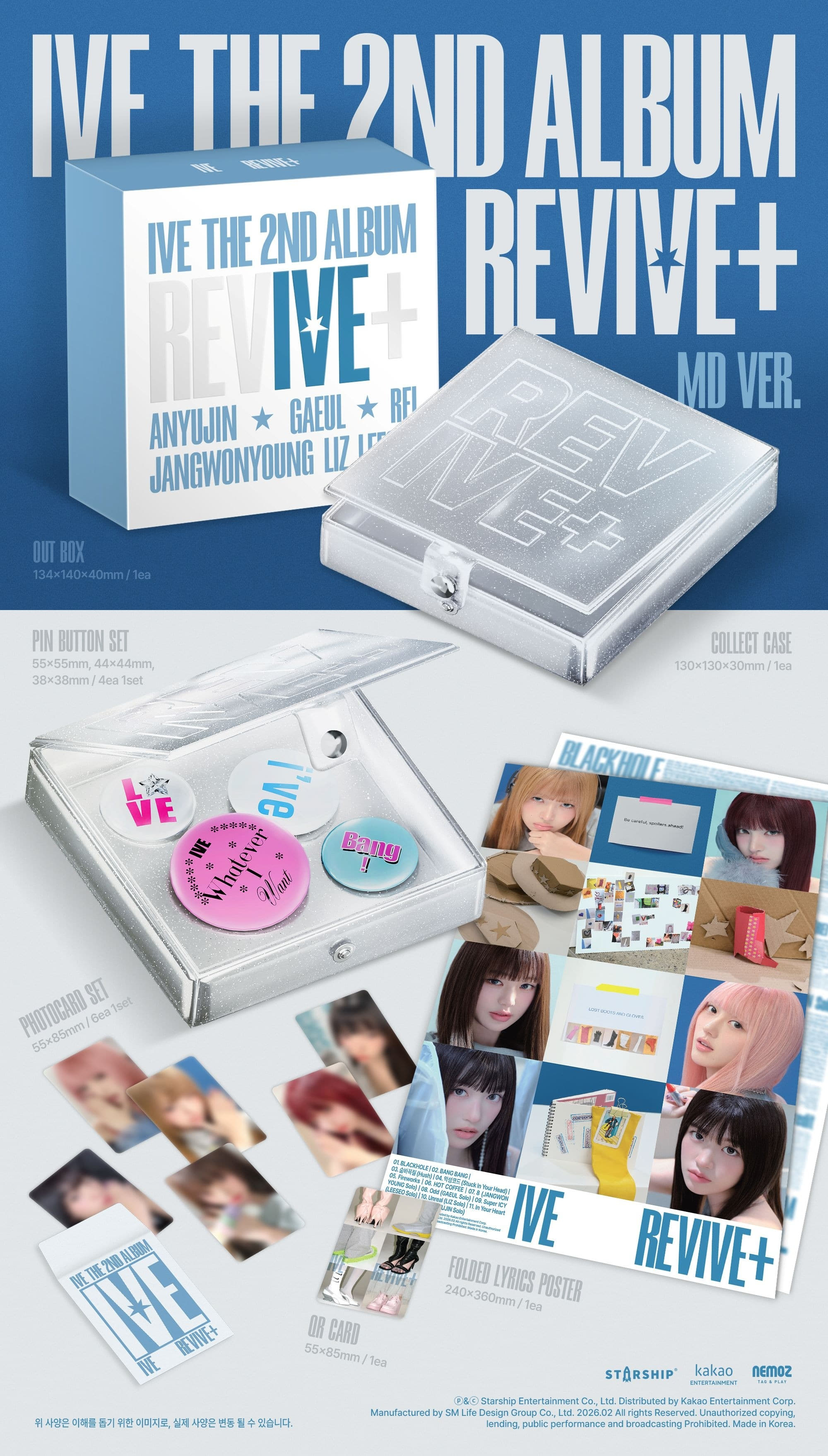 Korea Pop Store IVE - The 2nd Album [Revive+] (MD Ver.) (Limited) Kawaii Gifts