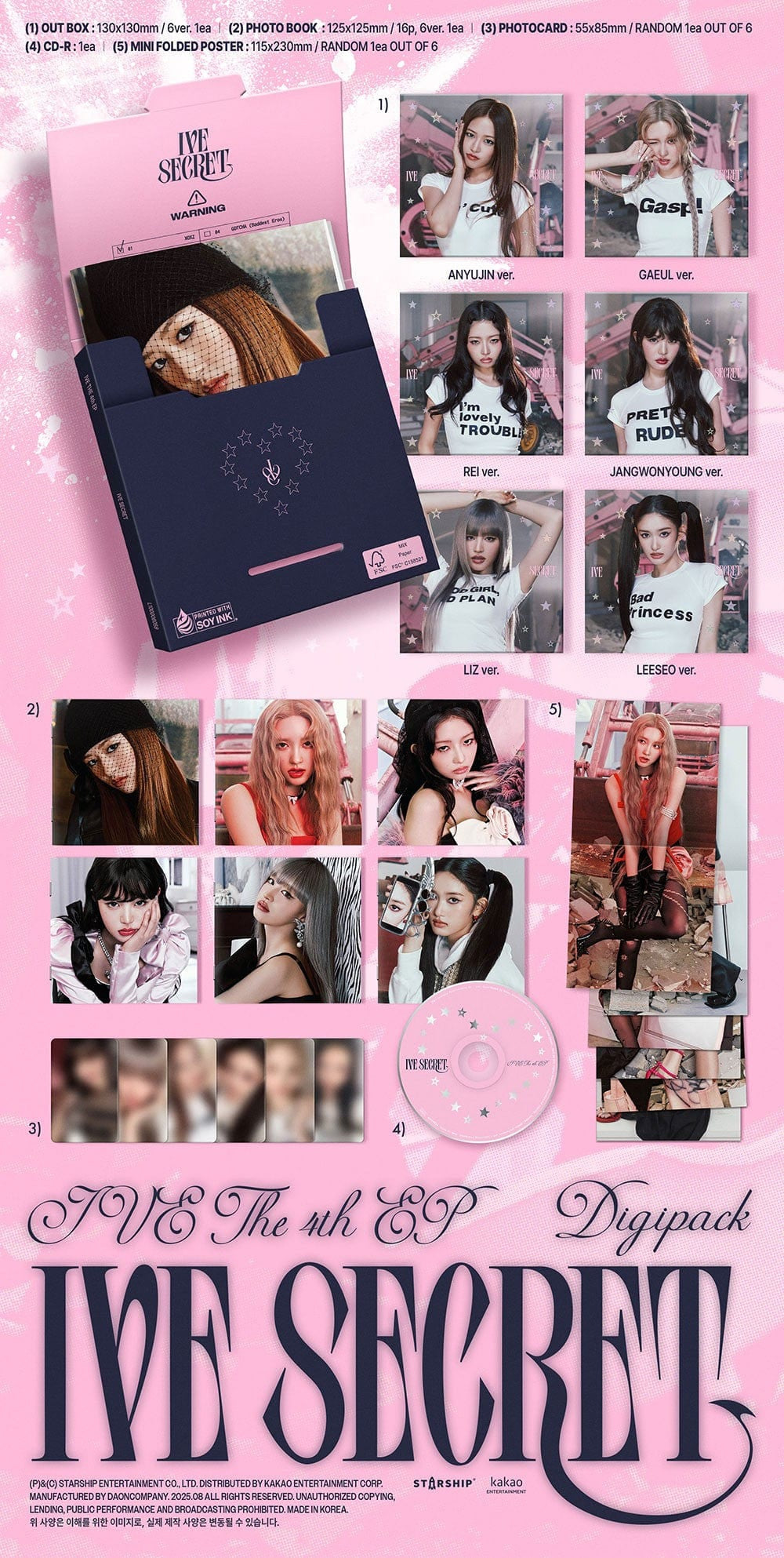 Korea Pop Store IVE - The 4th EP [Ive Secret] (Digipack Ver.) Kawaii Gifts